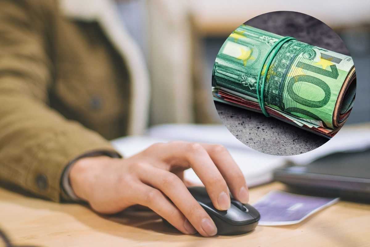 persona al computer e soldi