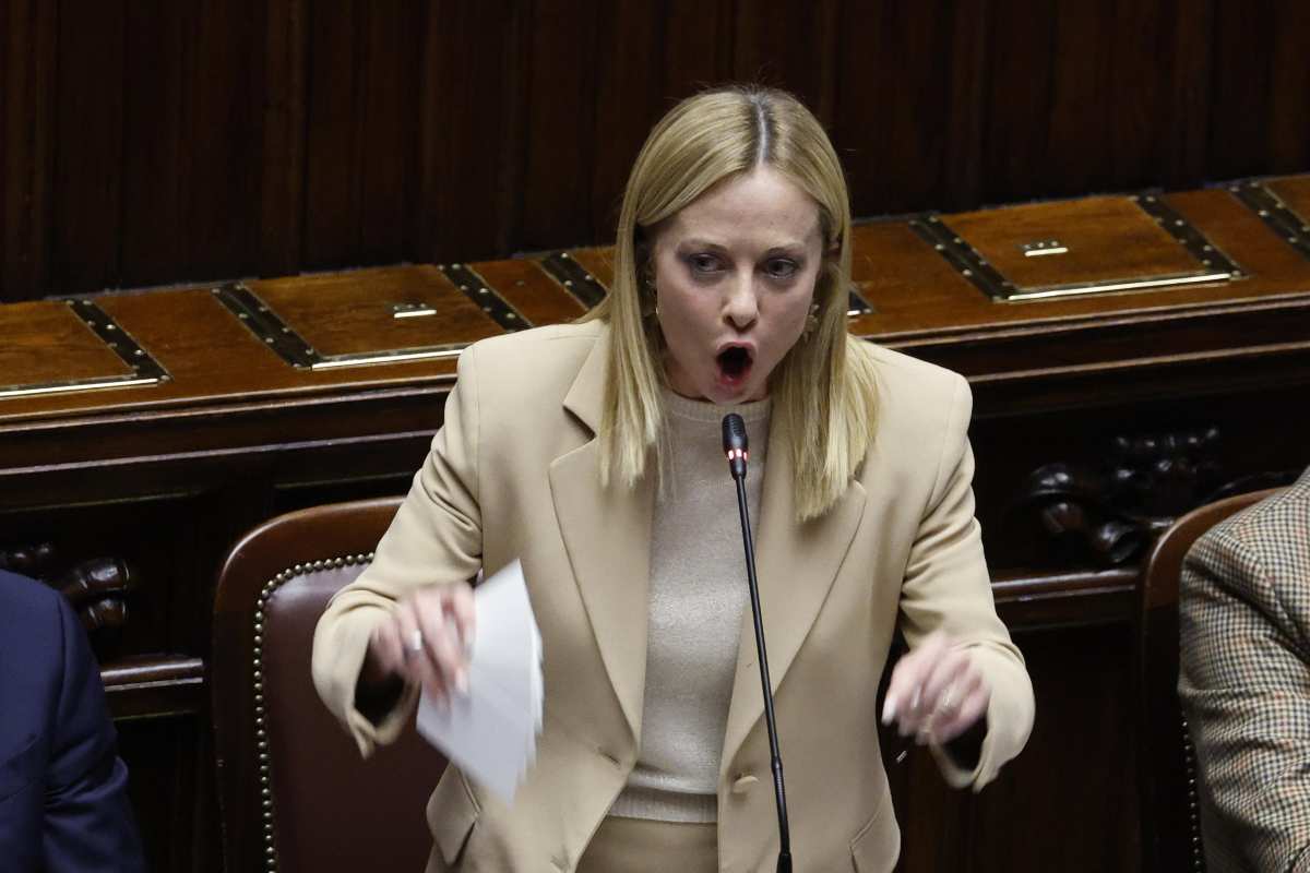meloni urla al microfono