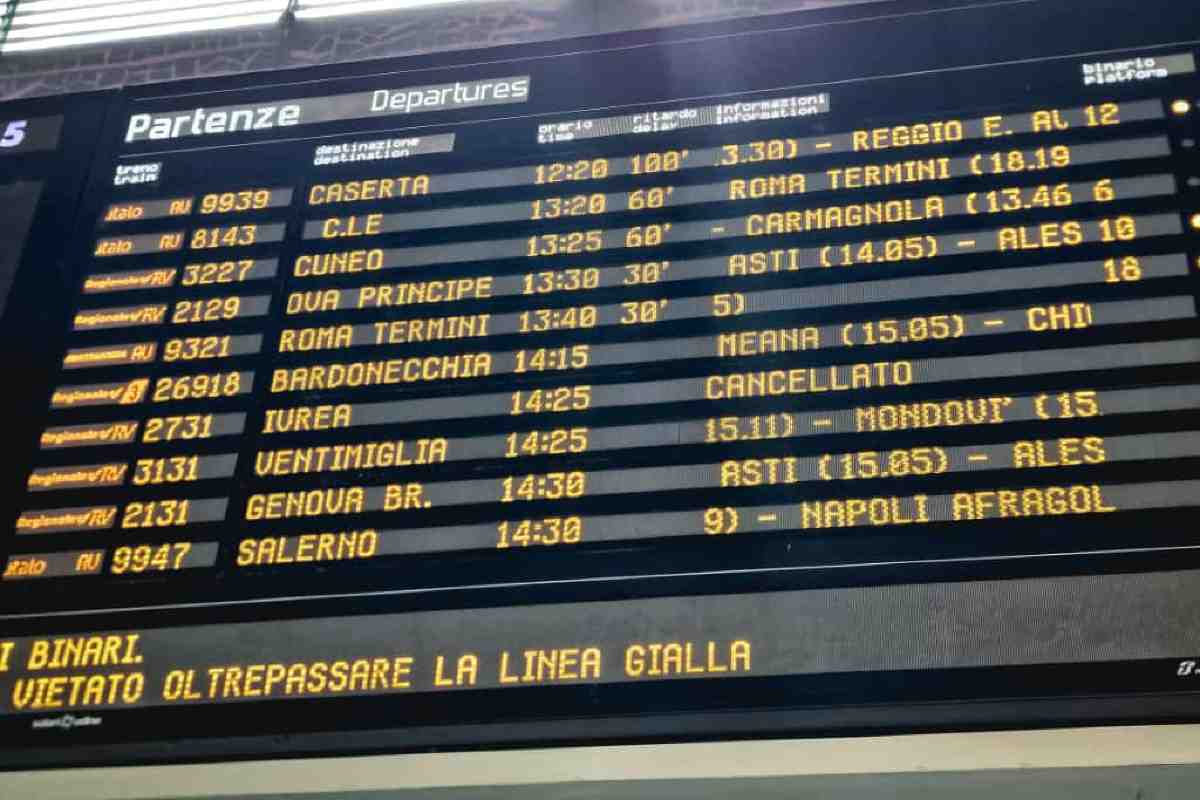 tabellone dei treni