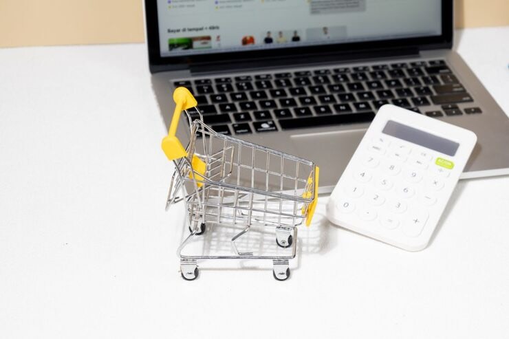 Carrello, calcolatrice, PC