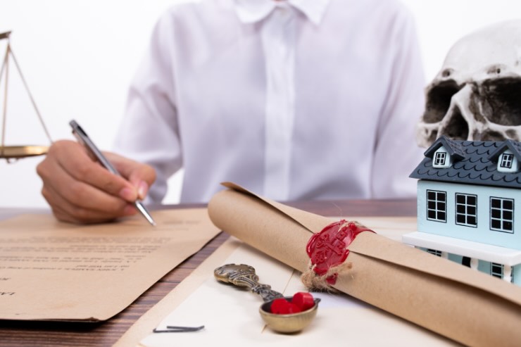 documenti, scrivere, sigillo, casa