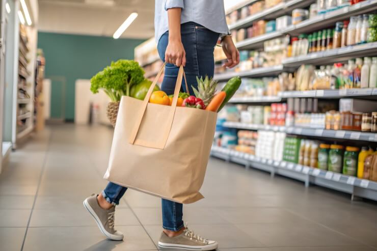 busta della spesa al supermercato