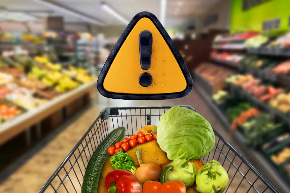 carrello supermercato, segnale pericolo