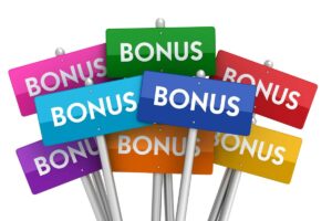 cartellini colorati con scritta bonus