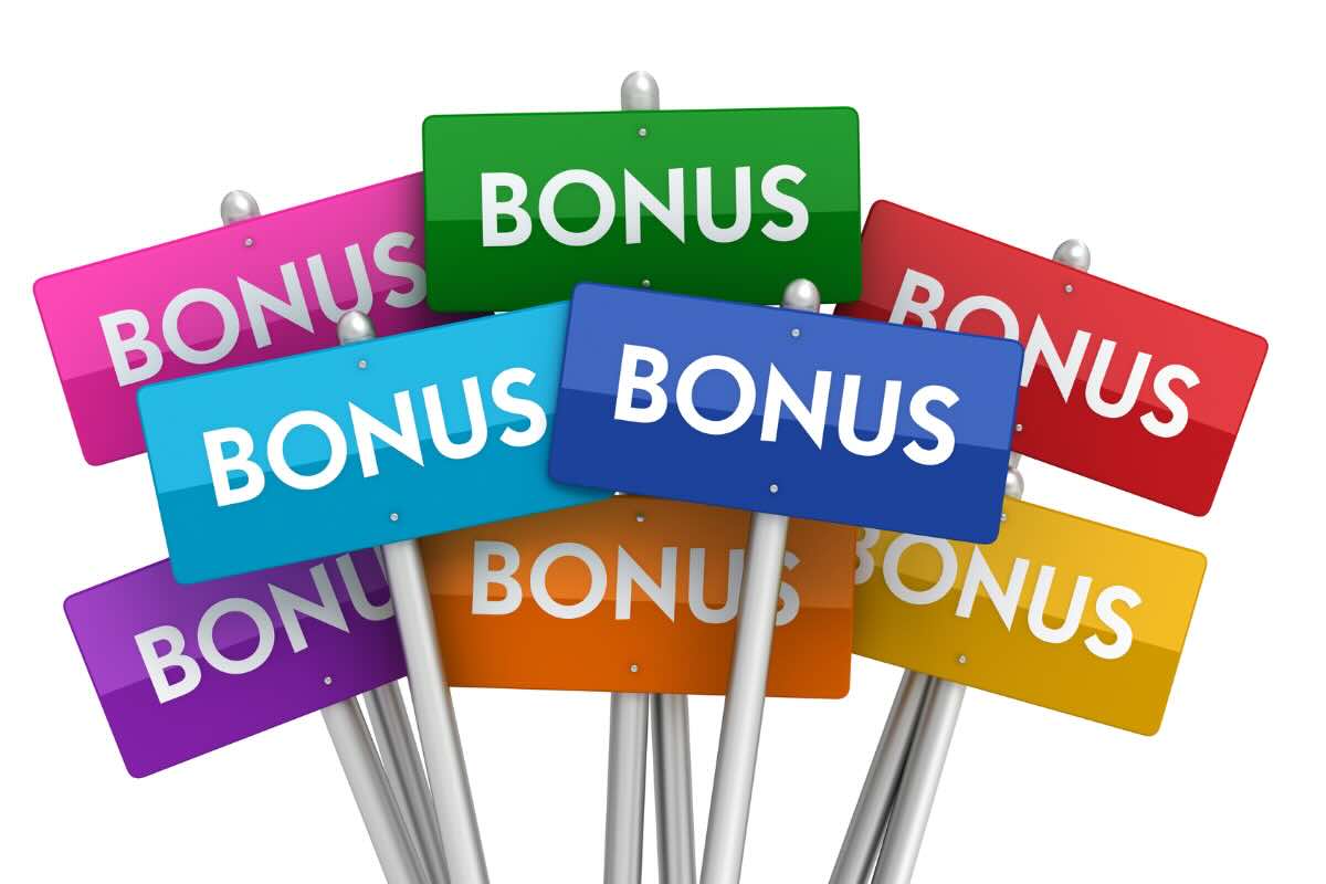 cartellini colorati con scritta bonus