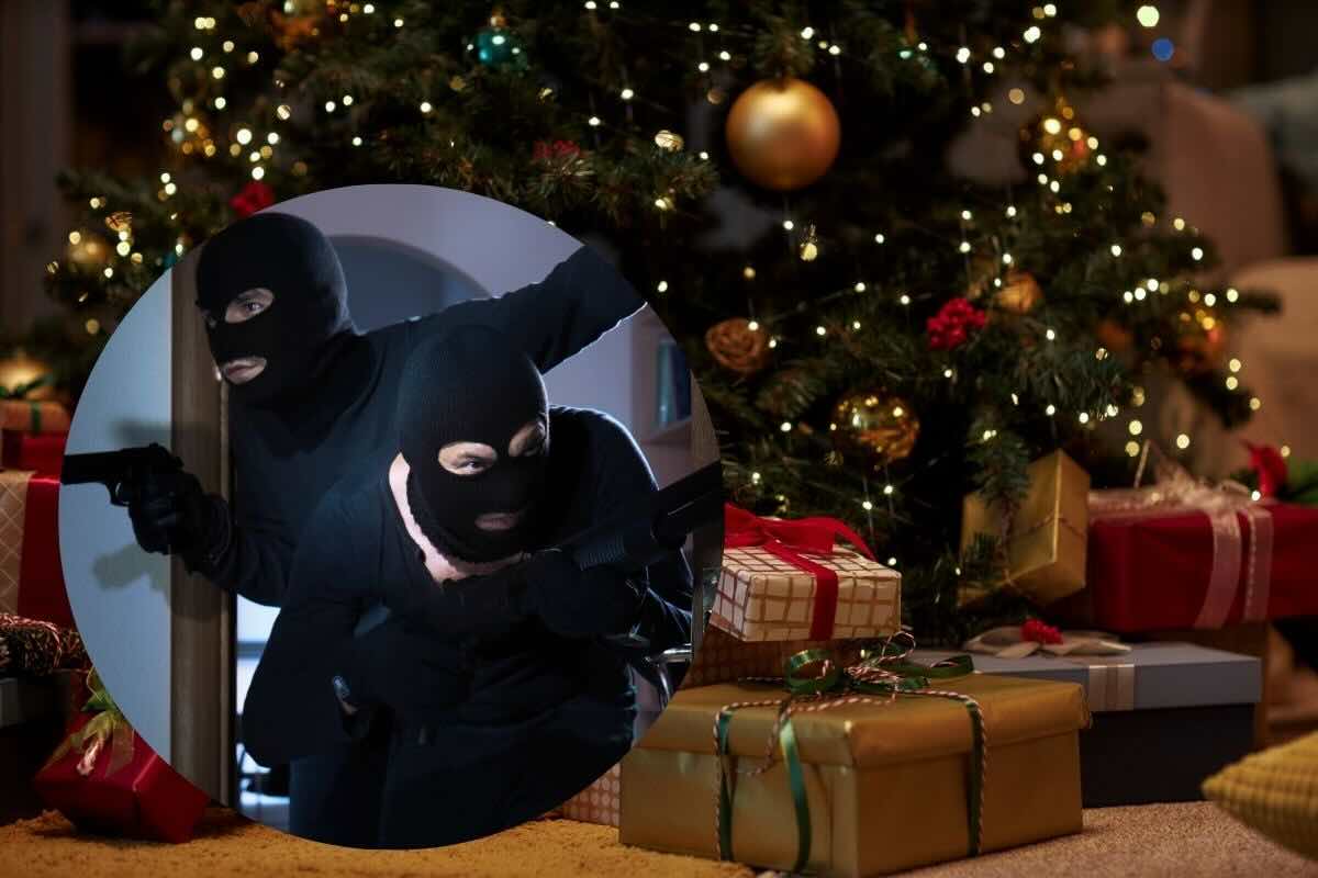 Ladri, albero di Natale con regali